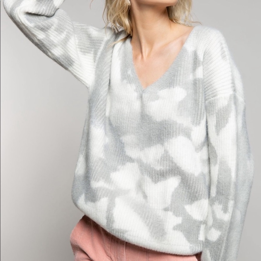Women’s POL Dove Grey Soft V Neck Sweater - Picture 8 of 8